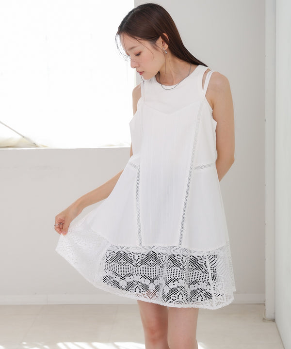 レース切り替えミニワンピピース