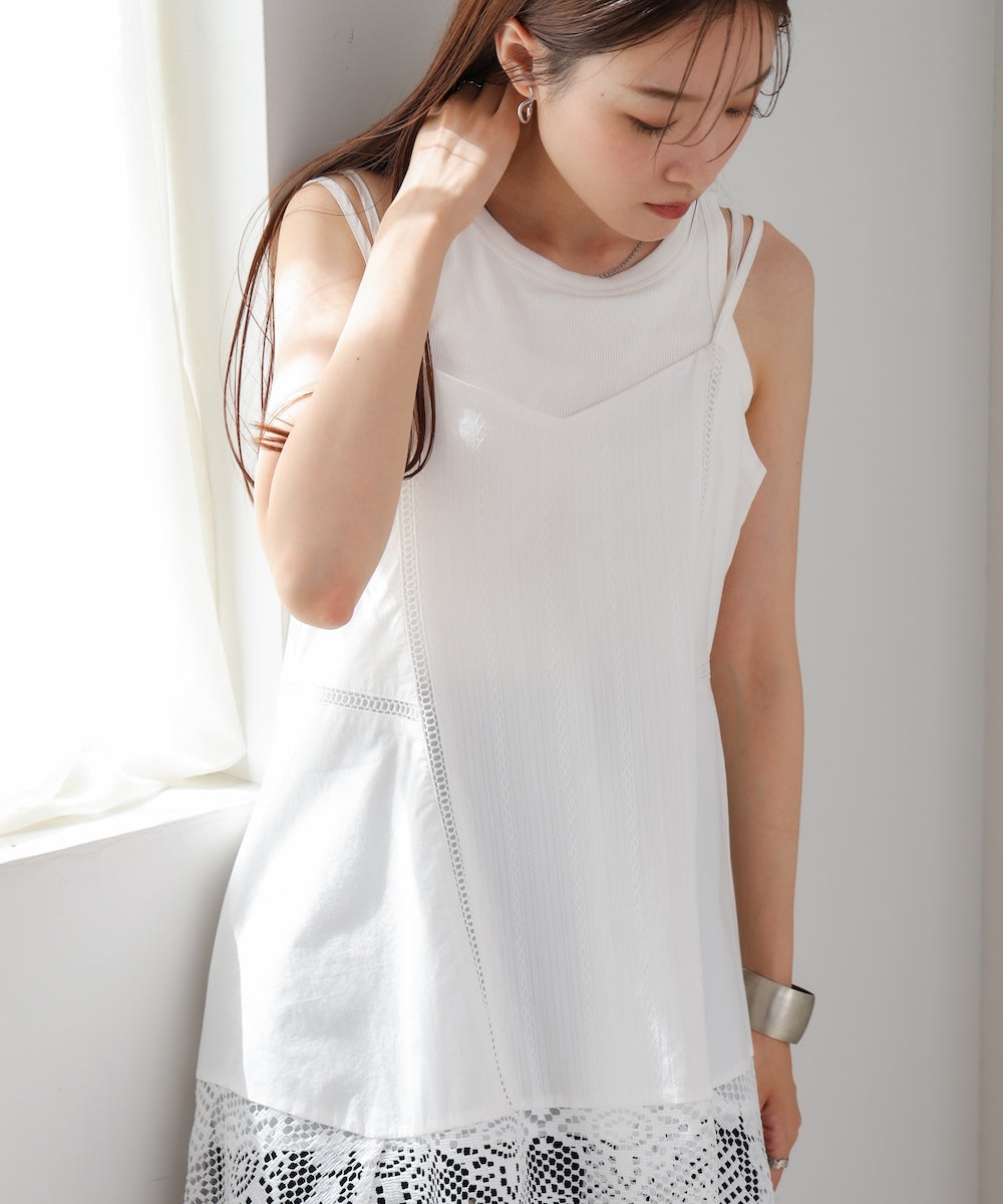 レース切り替えミニワンピピース