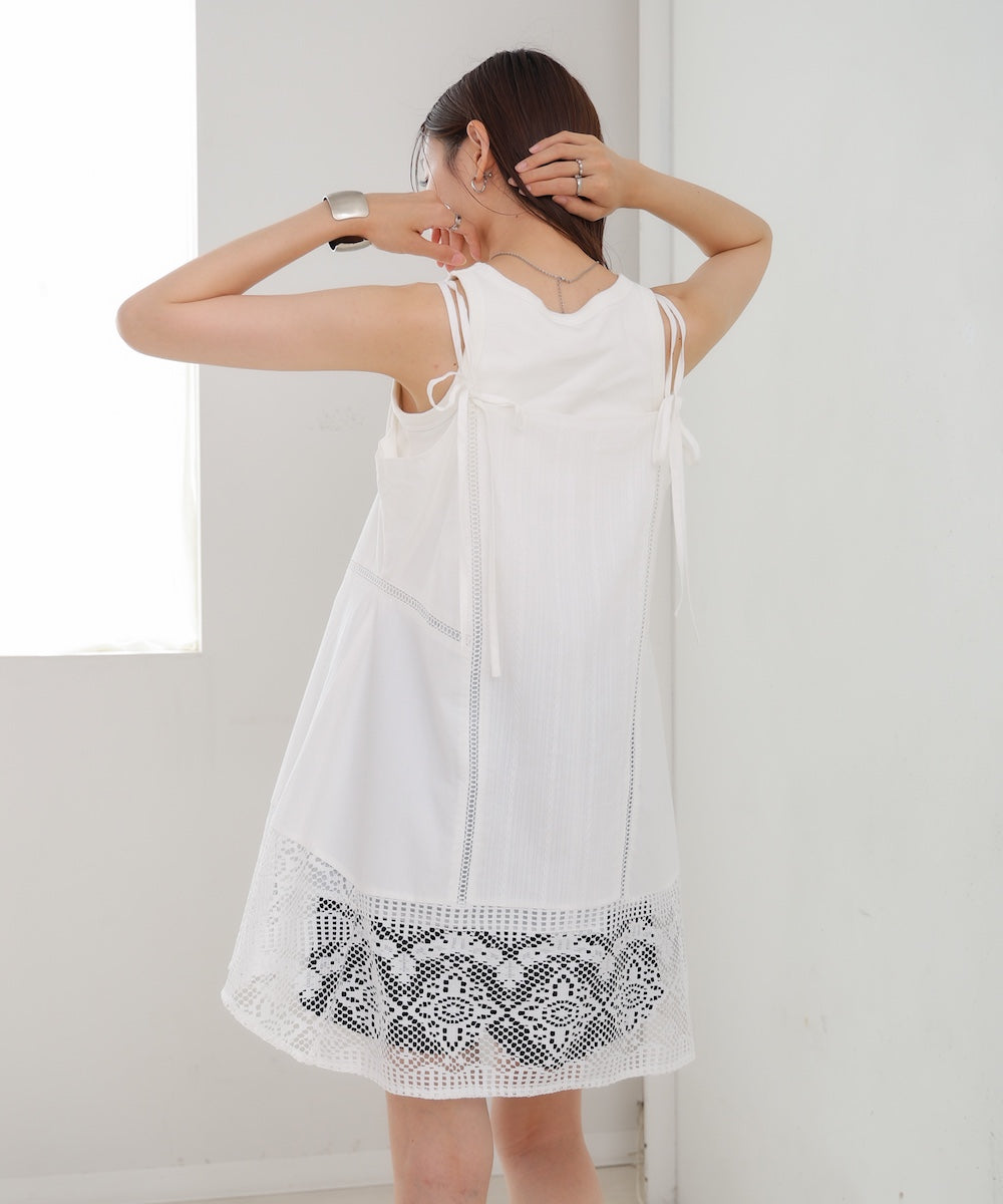 レース切り替えミニワンピピース