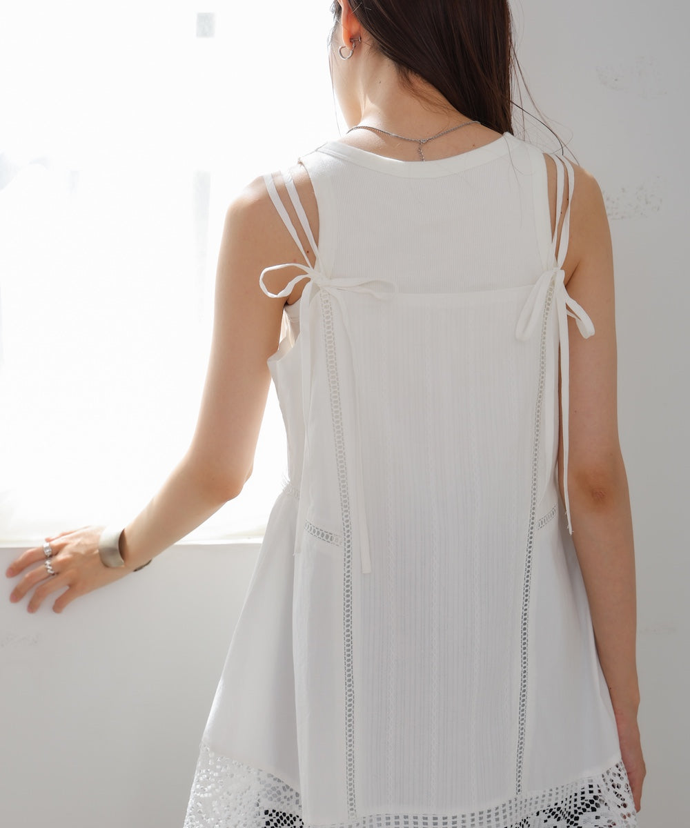 レース切り替えミニワンピピース