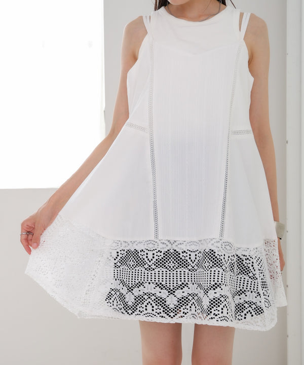 レース切り替えミニワンピピース
