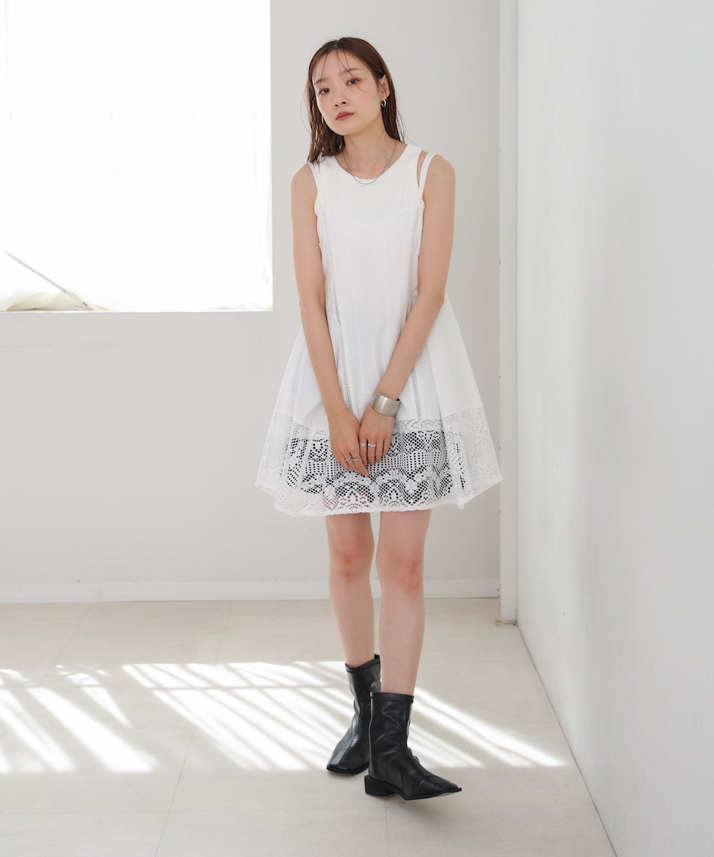 レース切り替えミニワンピピース
