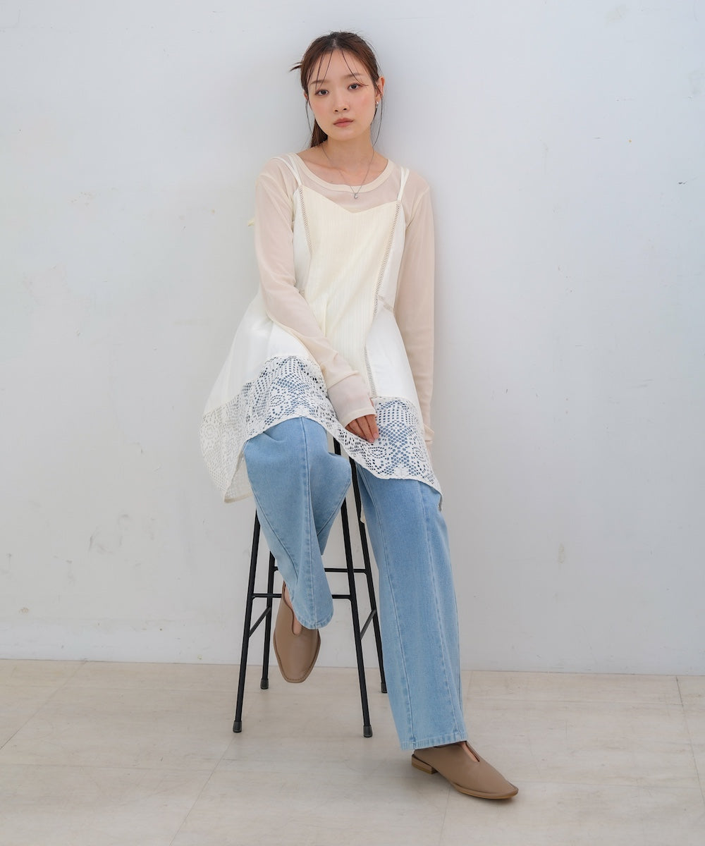 レース切り替えミニワンピピース