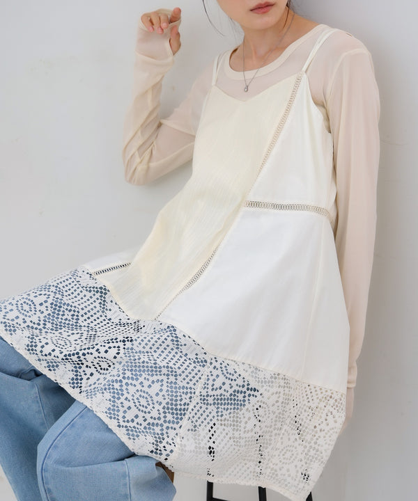 レース切り替えミニワンピピース