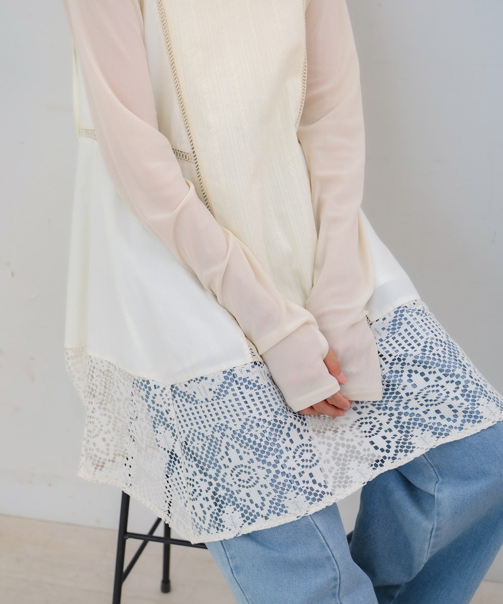 レース切り替えミニワンピピース