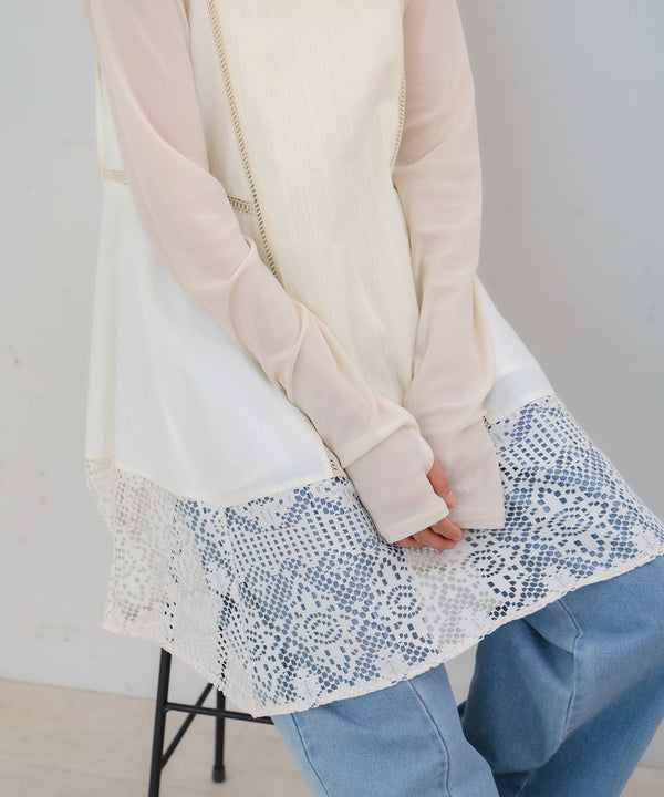 レース切り替えミニワンピピース