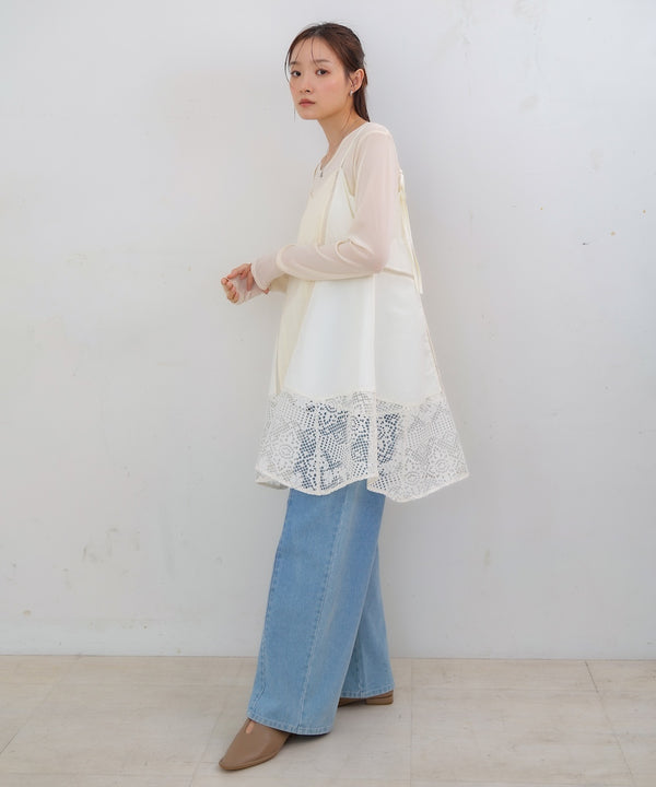 レース切り替えミニワンピピース