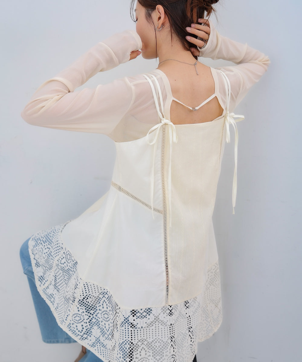 レース切り替えミニワンピピース