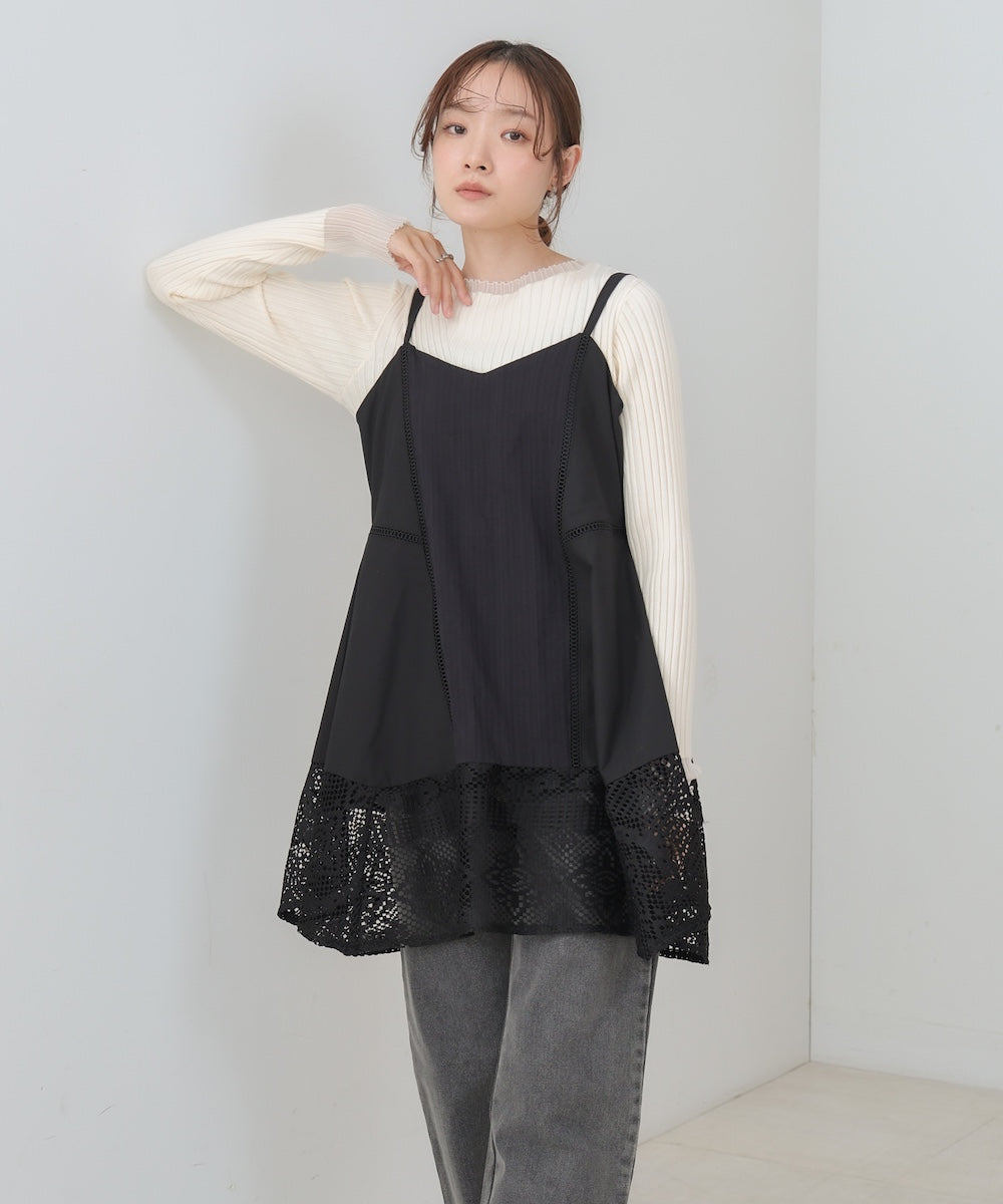 レース切り替えミニワンピピース