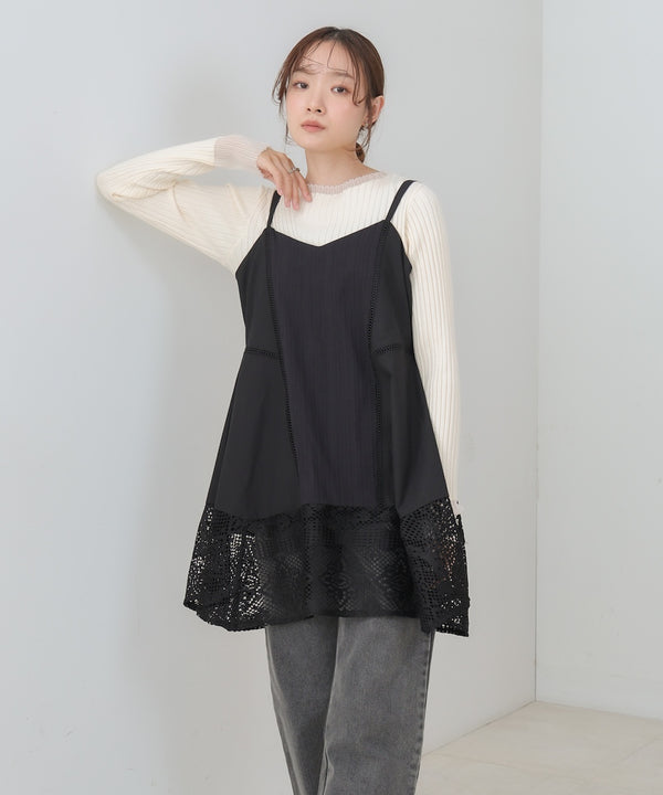 レース切り替えミニワンピピース