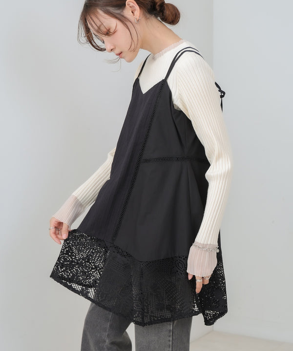 レース切り替えミニワンピピース