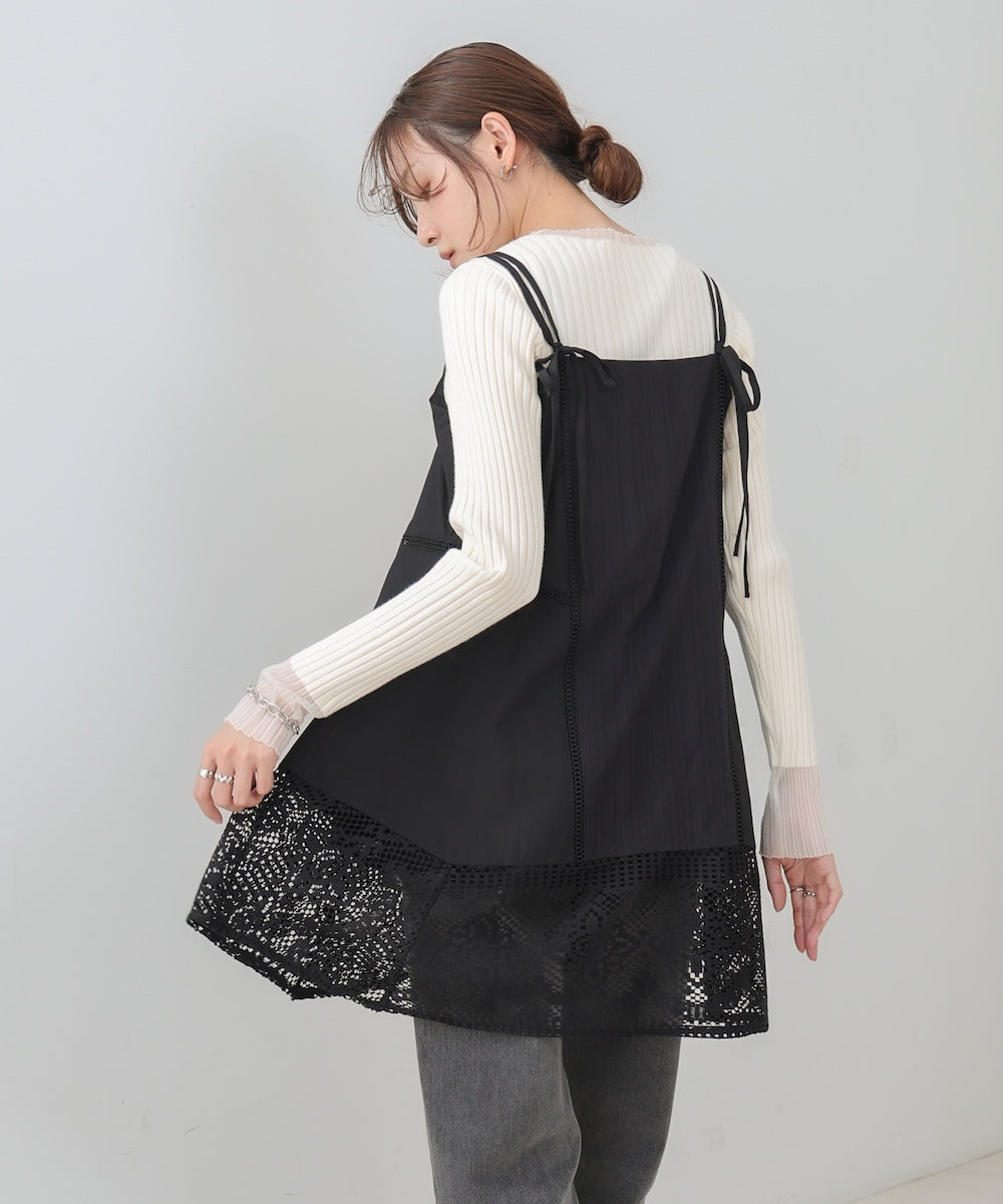 レース切り替えミニワンピピース