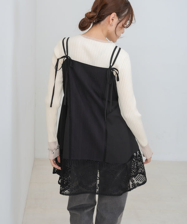 レース切り替えミニワンピピース