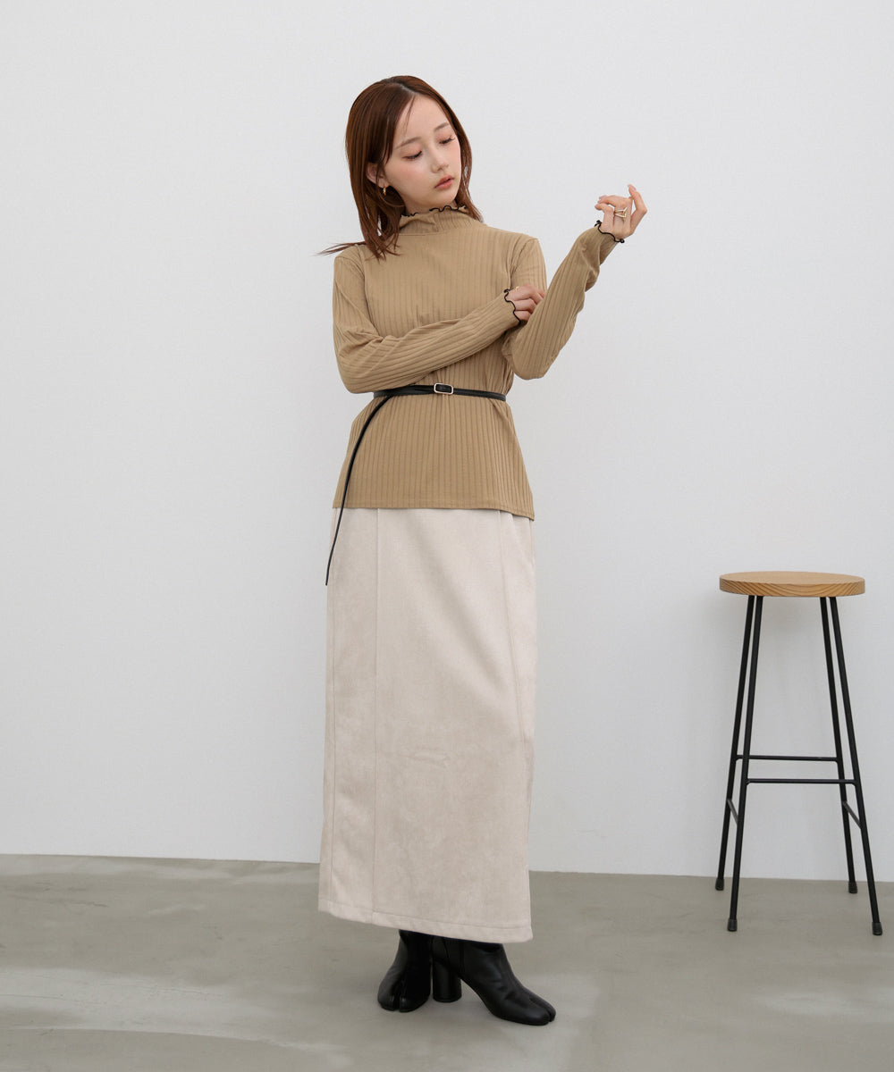 スウェードロングスカート