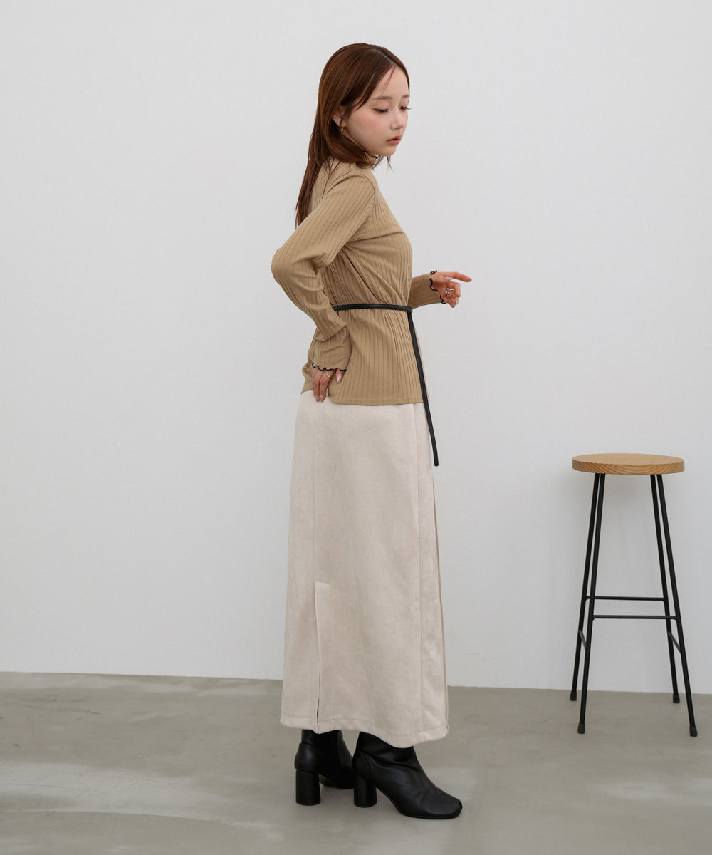 スウェードロングスカート