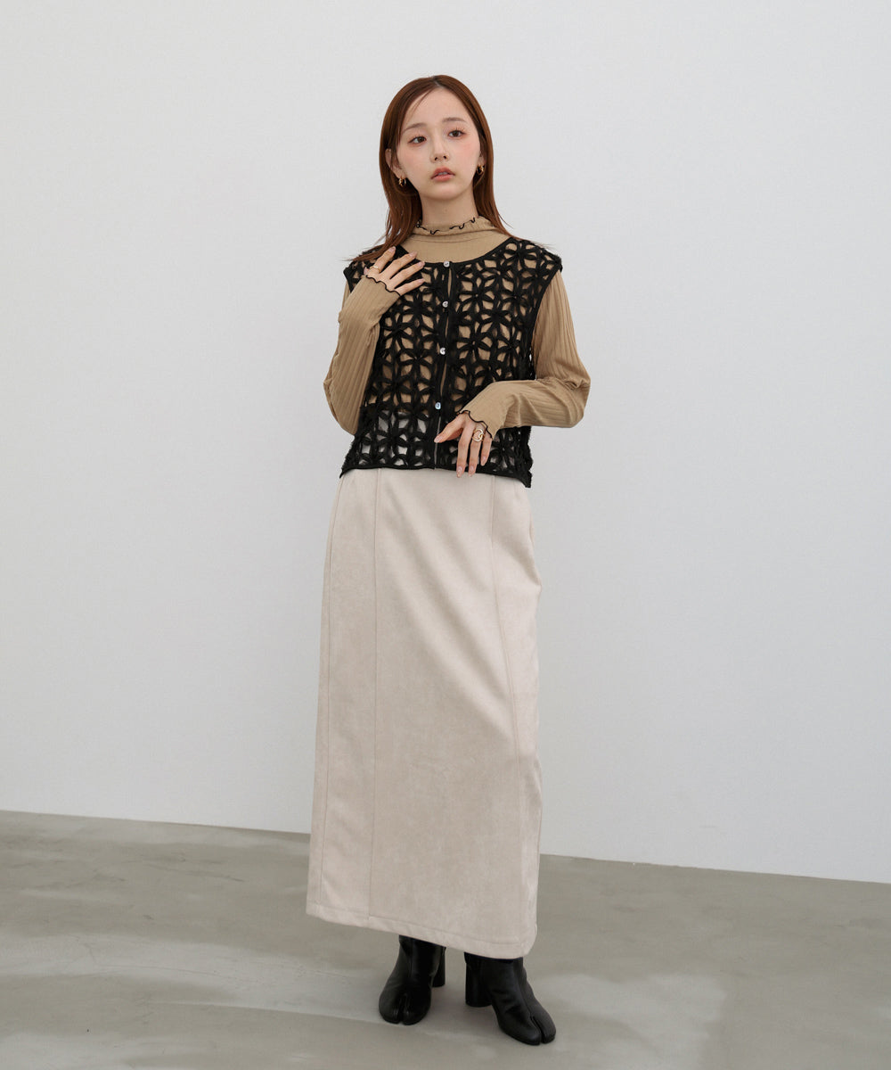 スウェードロングスカート