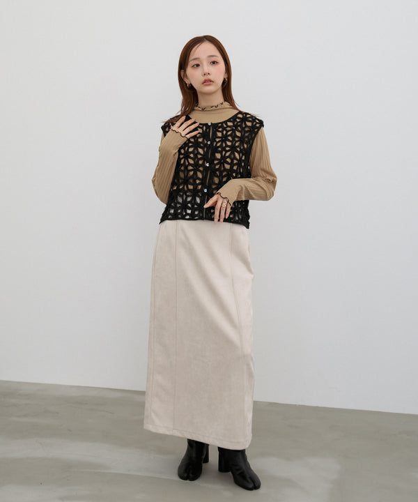 スウェードロングスカート