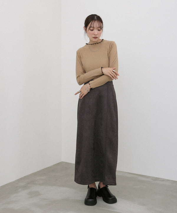 スウェードロングスカート