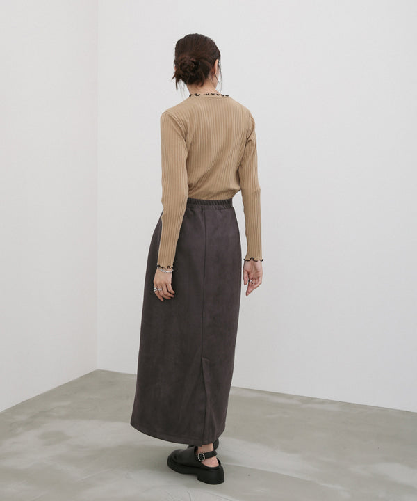 スウェードロングスカート