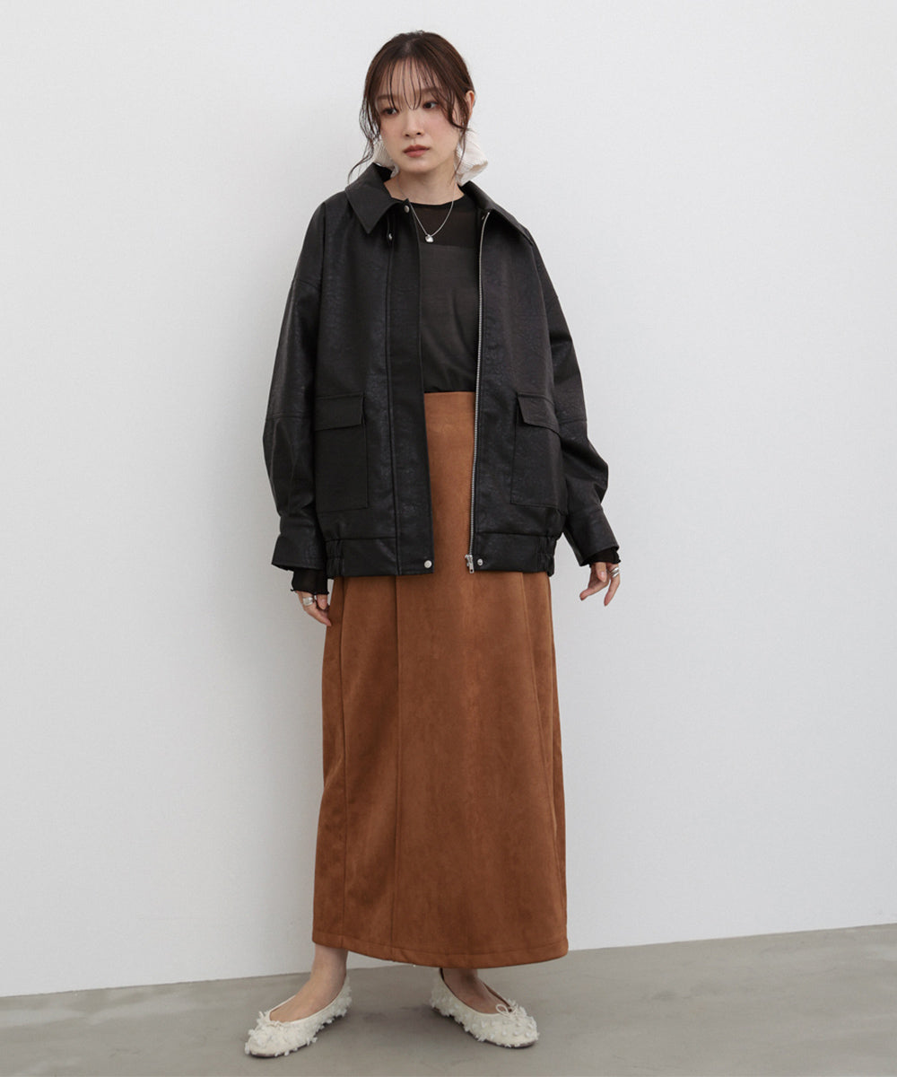 スウェードロングスカート