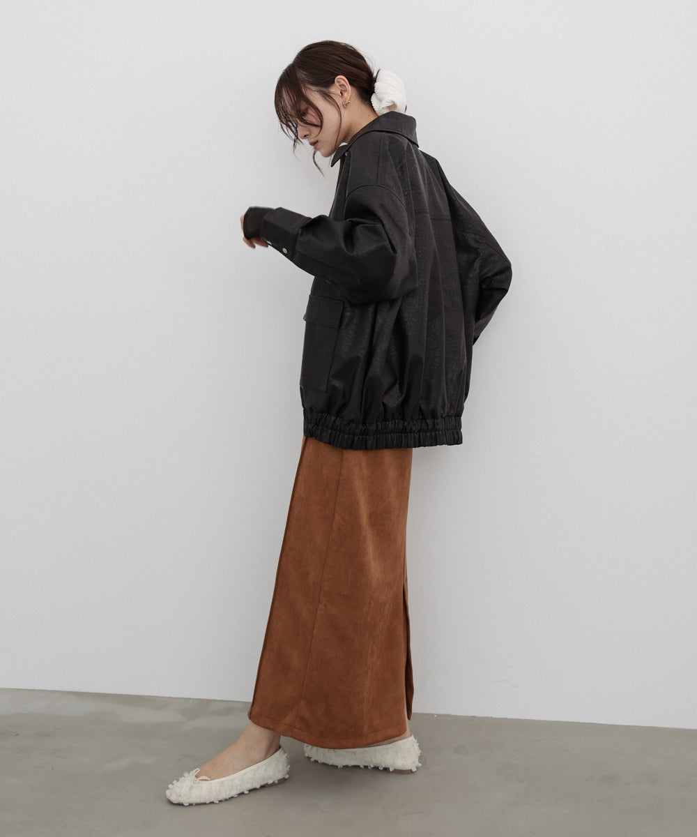 スウェードロングスカート