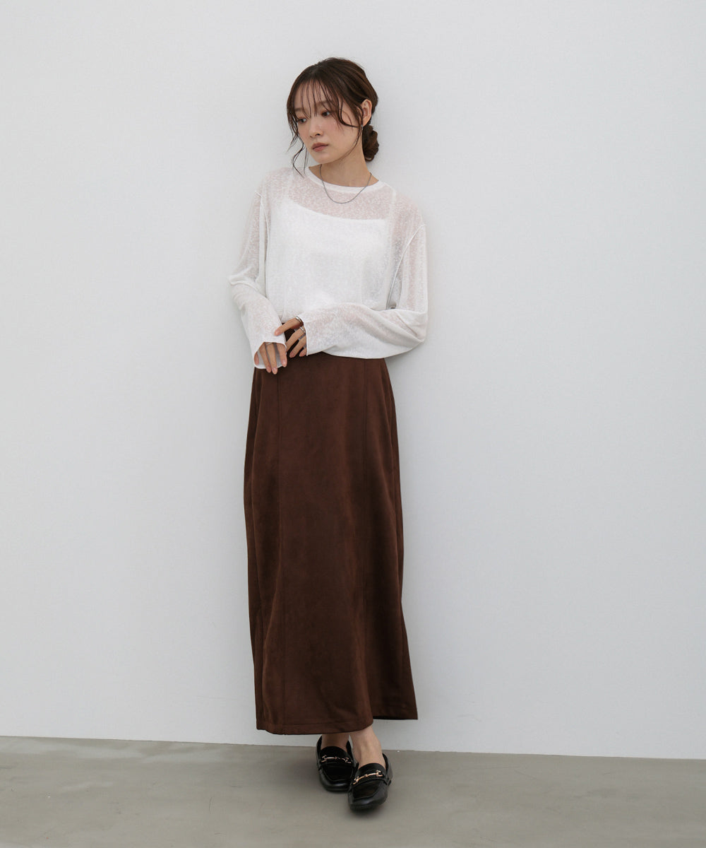 スウェードロングスカート