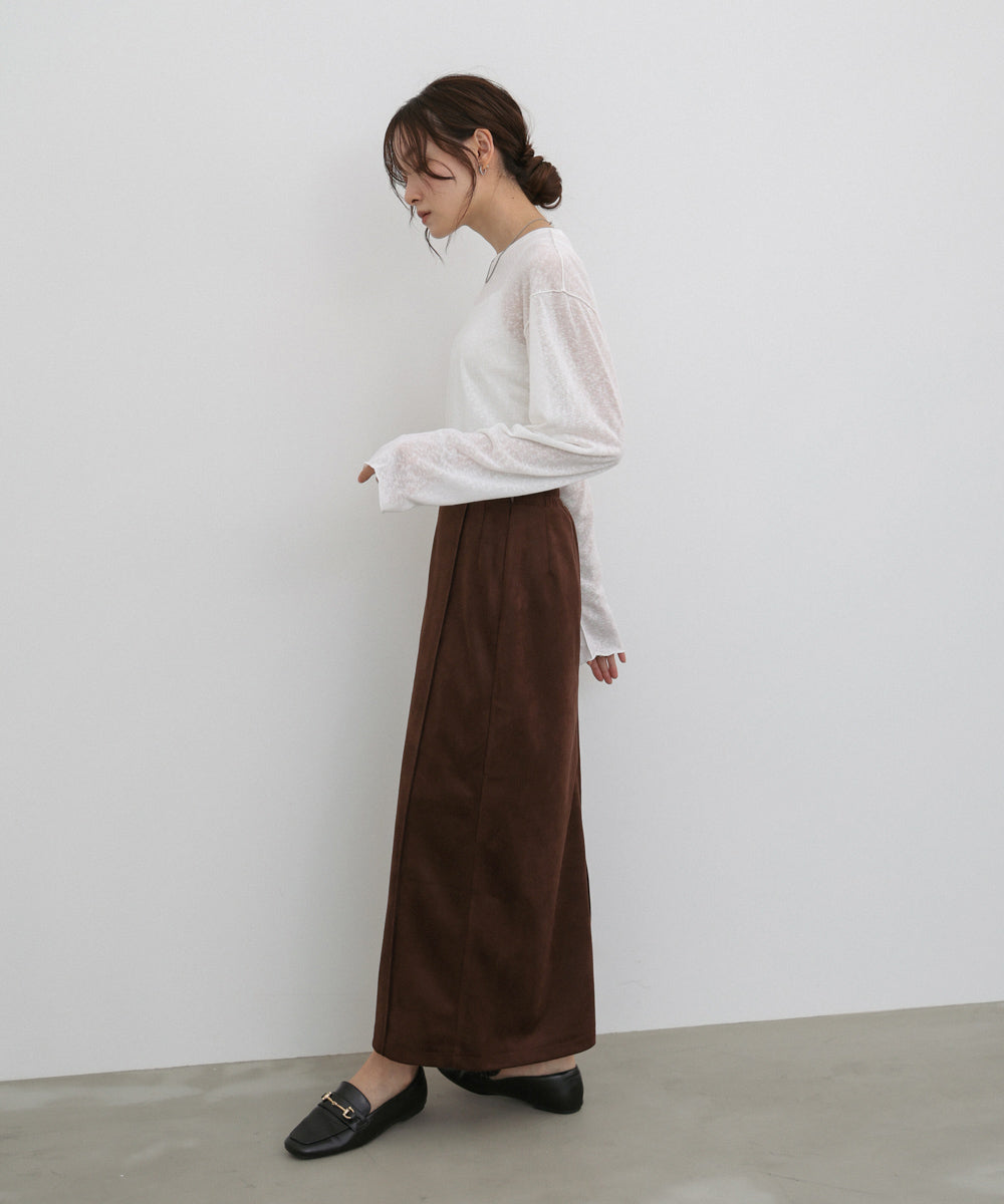 スウェードロングスカート