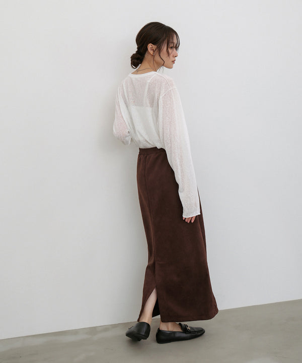 スウェードロングスカート