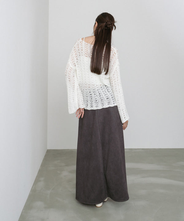 スウェードロングスカート