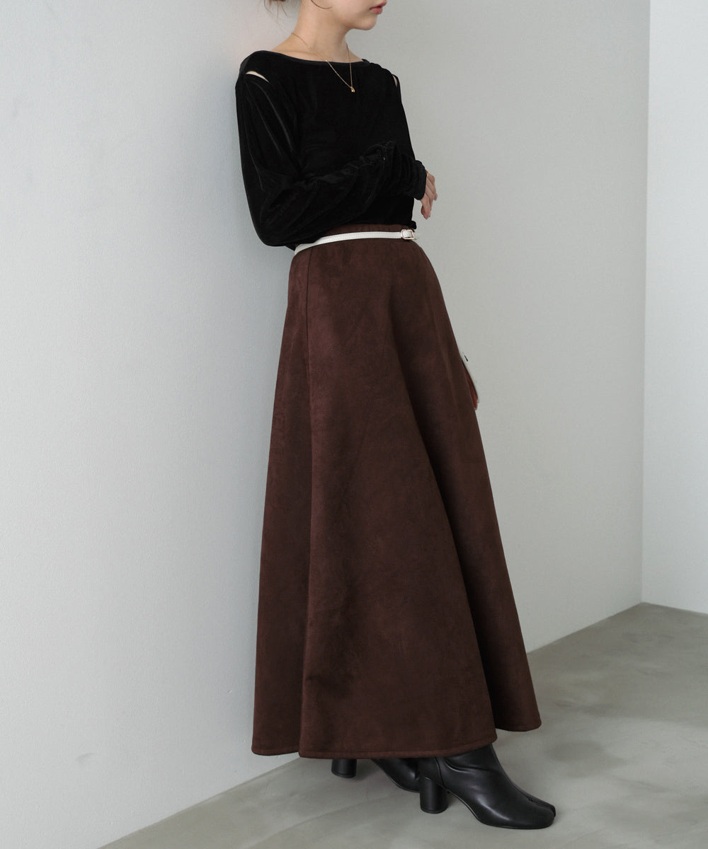 スウェードロングスカート