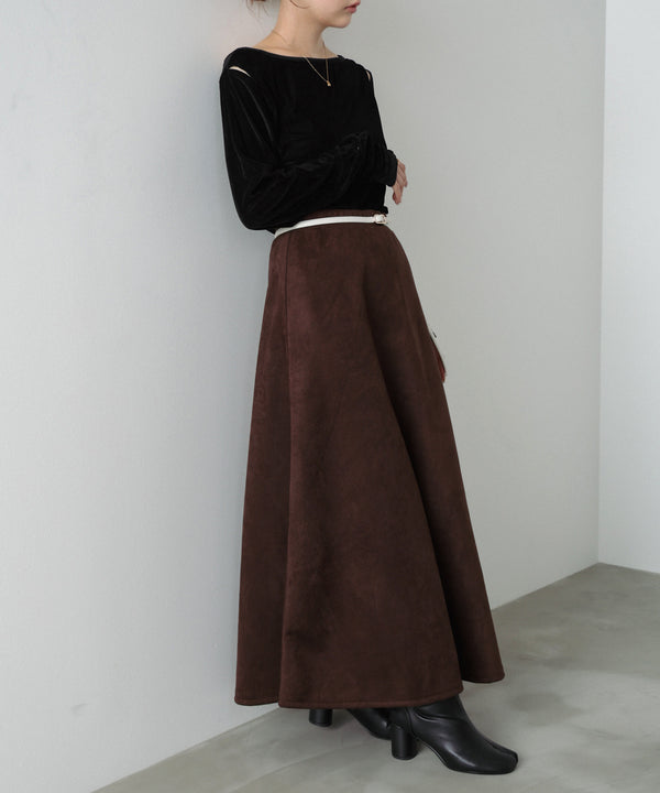 スウェードロングスカート