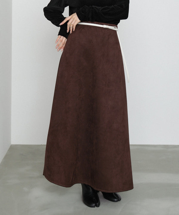 スウェードロングスカート