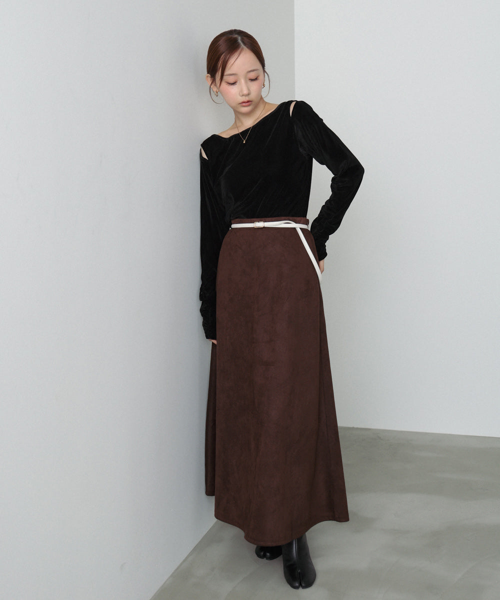 スウェードロングスカート