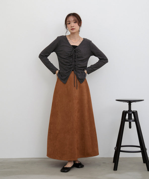 スウェードロングスカート