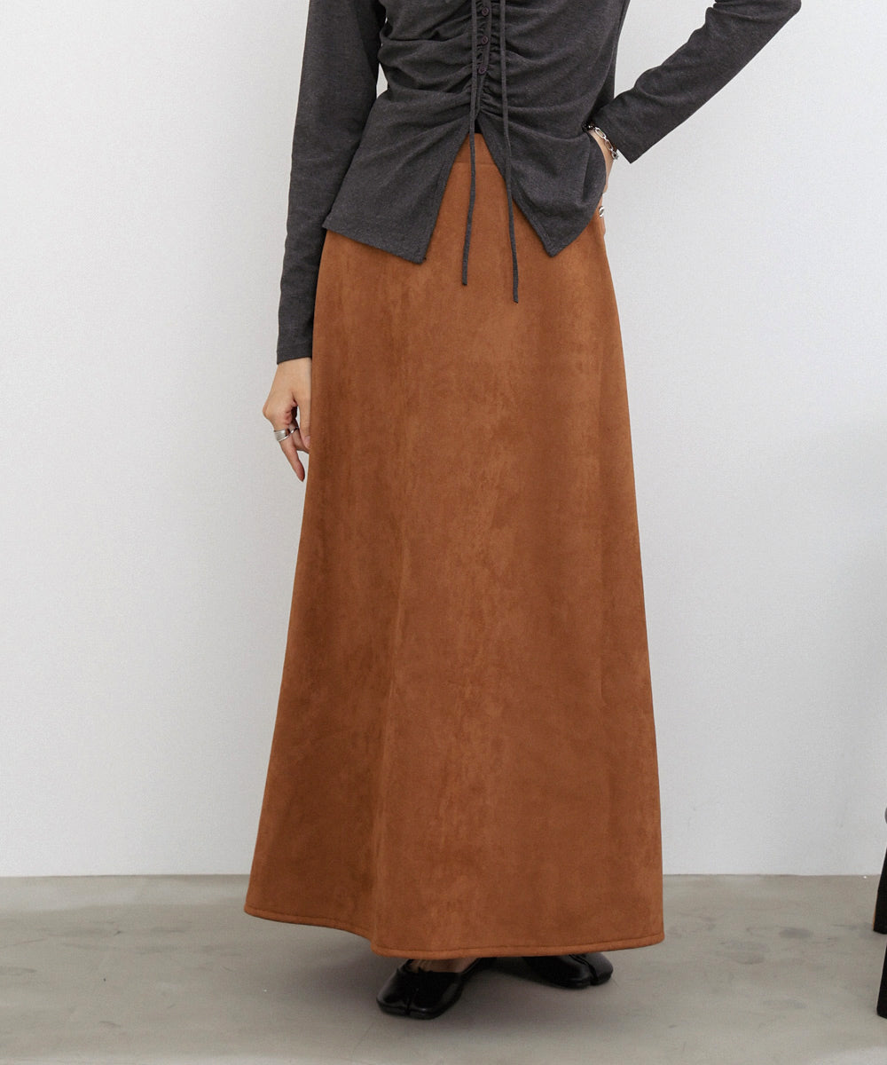 スウェードロングスカート