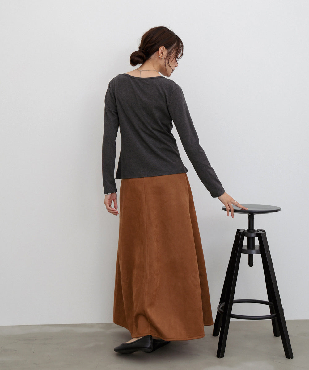スウェードロングスカート