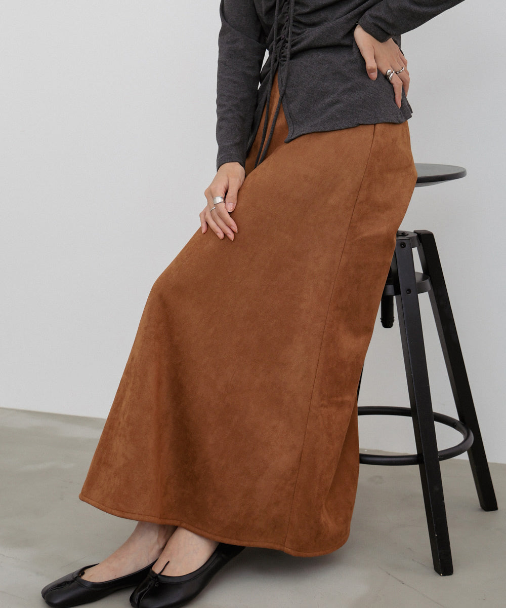 スウェードロングスカート
