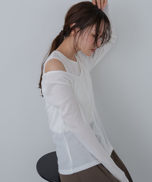 アシメレイヤードカットソー