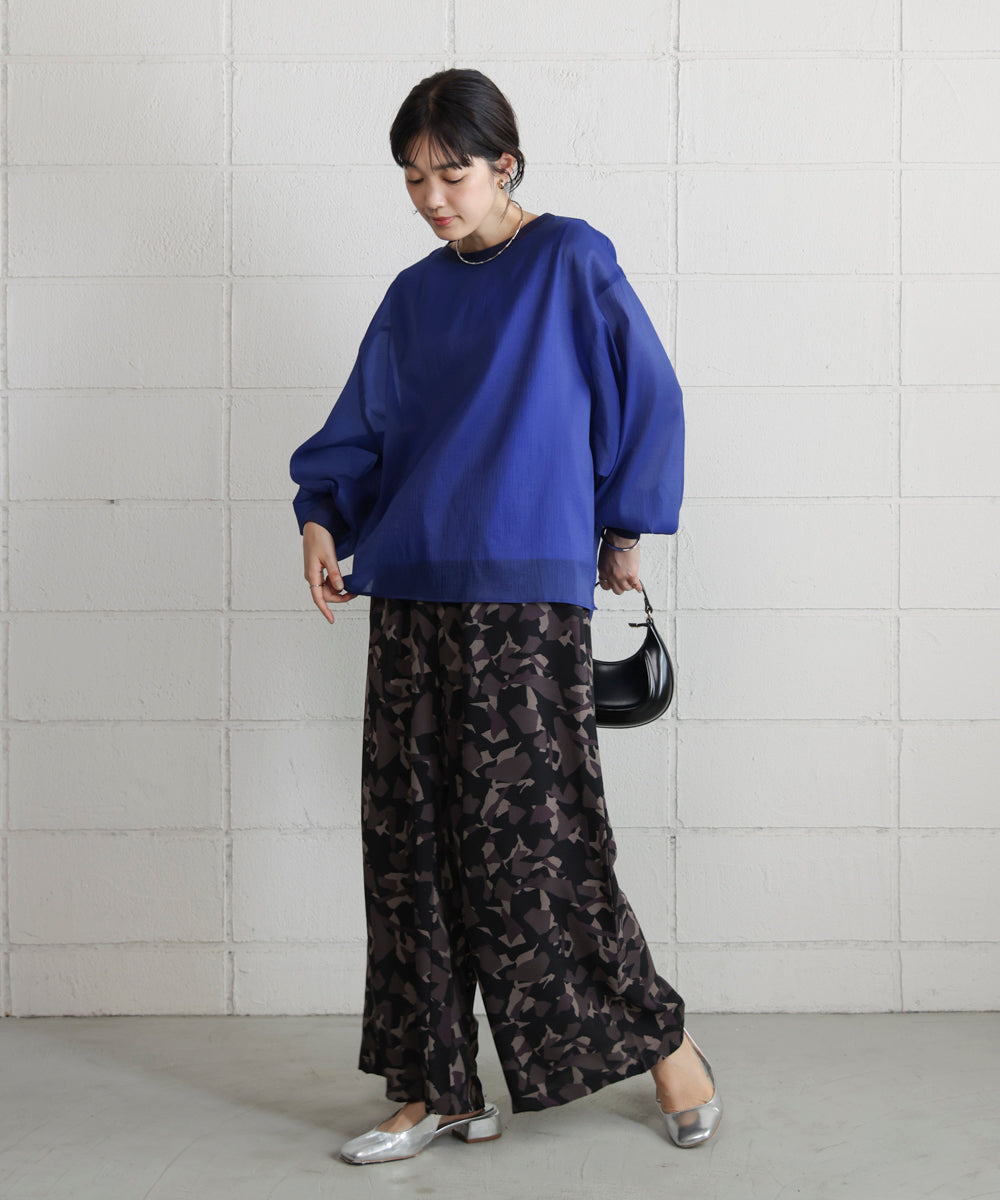 ランダムパターン柄ワイドパンツ［9/12発送予定］