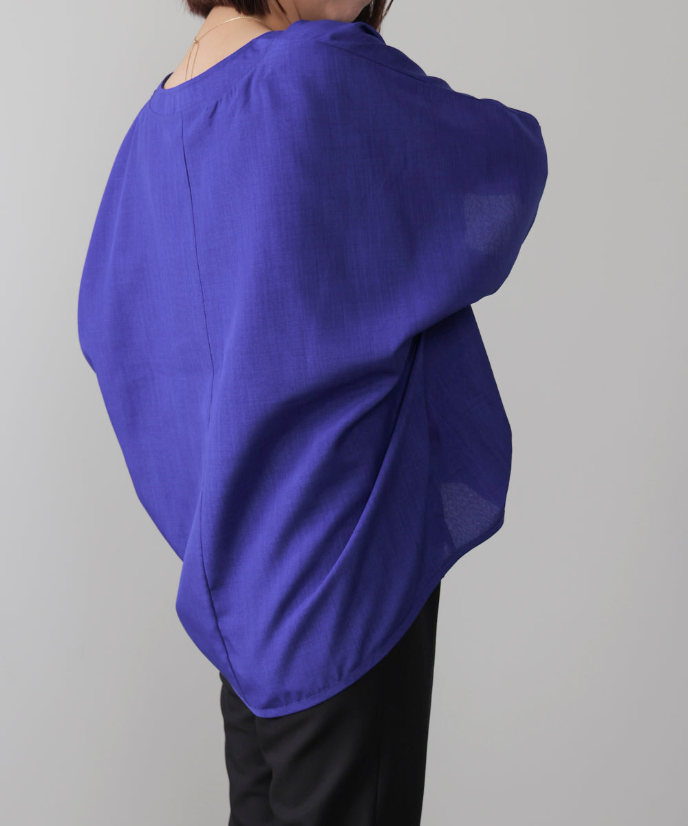 麻ライクキータックブラウス