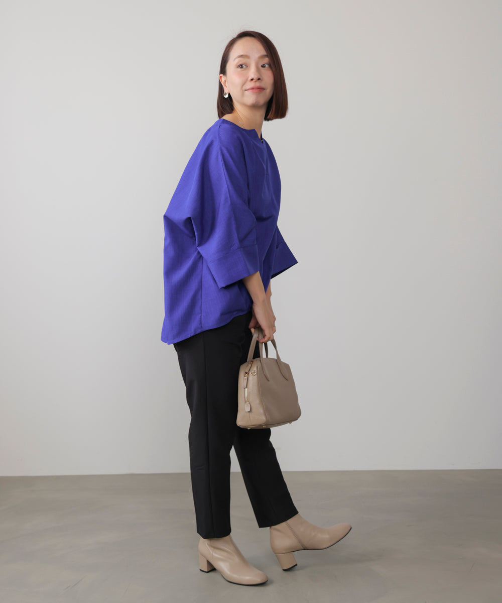 麻ライクキータックブラウス