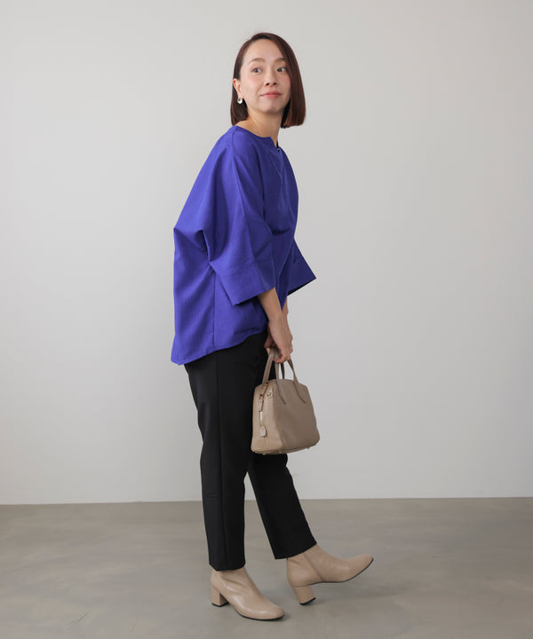 麻ライクキータックブラウス