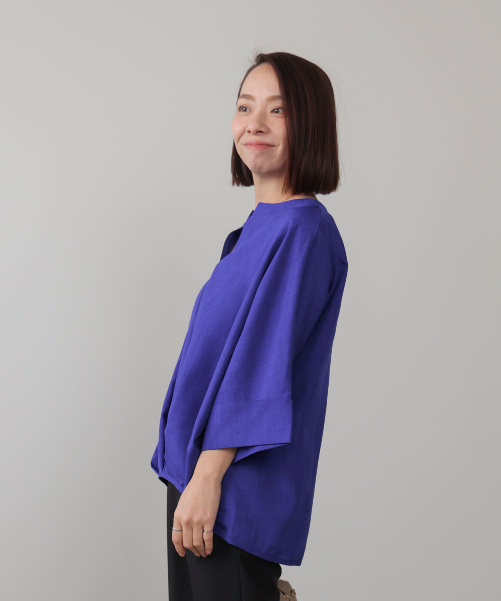 麻ライクキータックブラウス