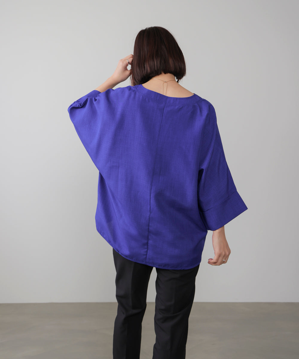 麻ライクキータックブラウス