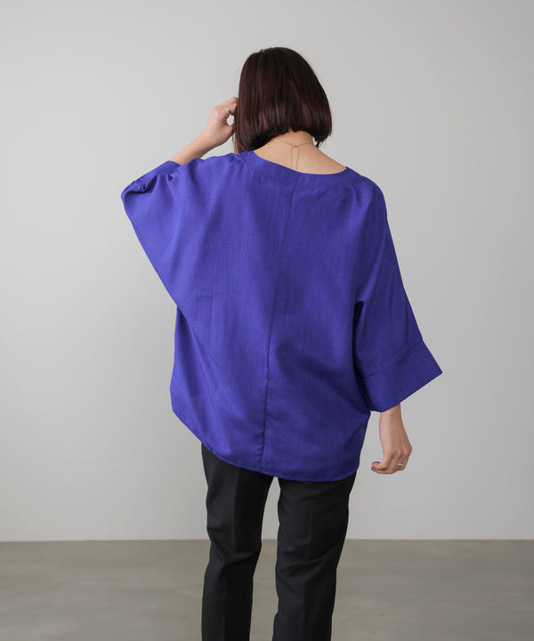 麻ライクキータックブラウス