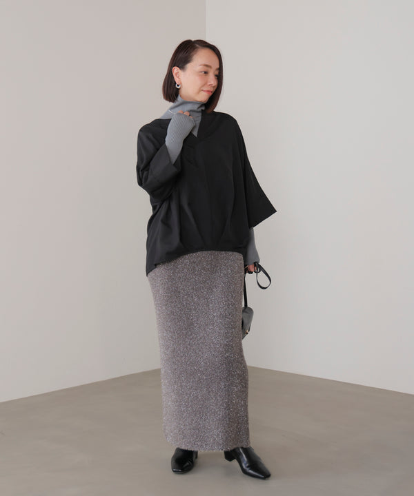 麻ライクキータックブラウス