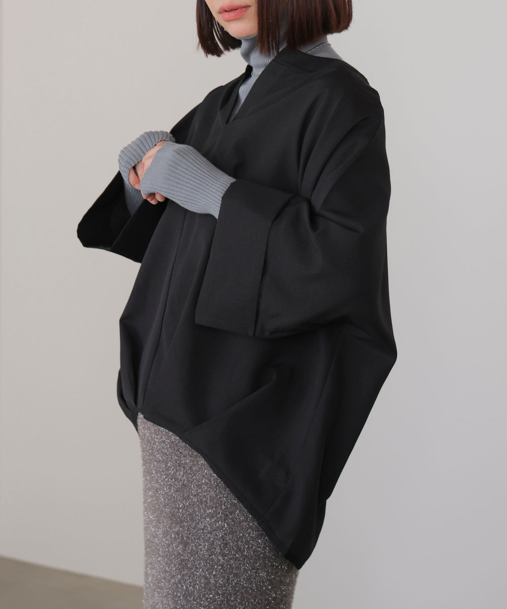 麻ライクキータックブラウス