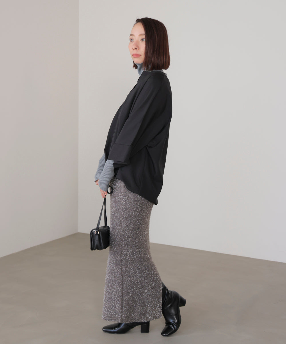 麻ライクキータックブラウス