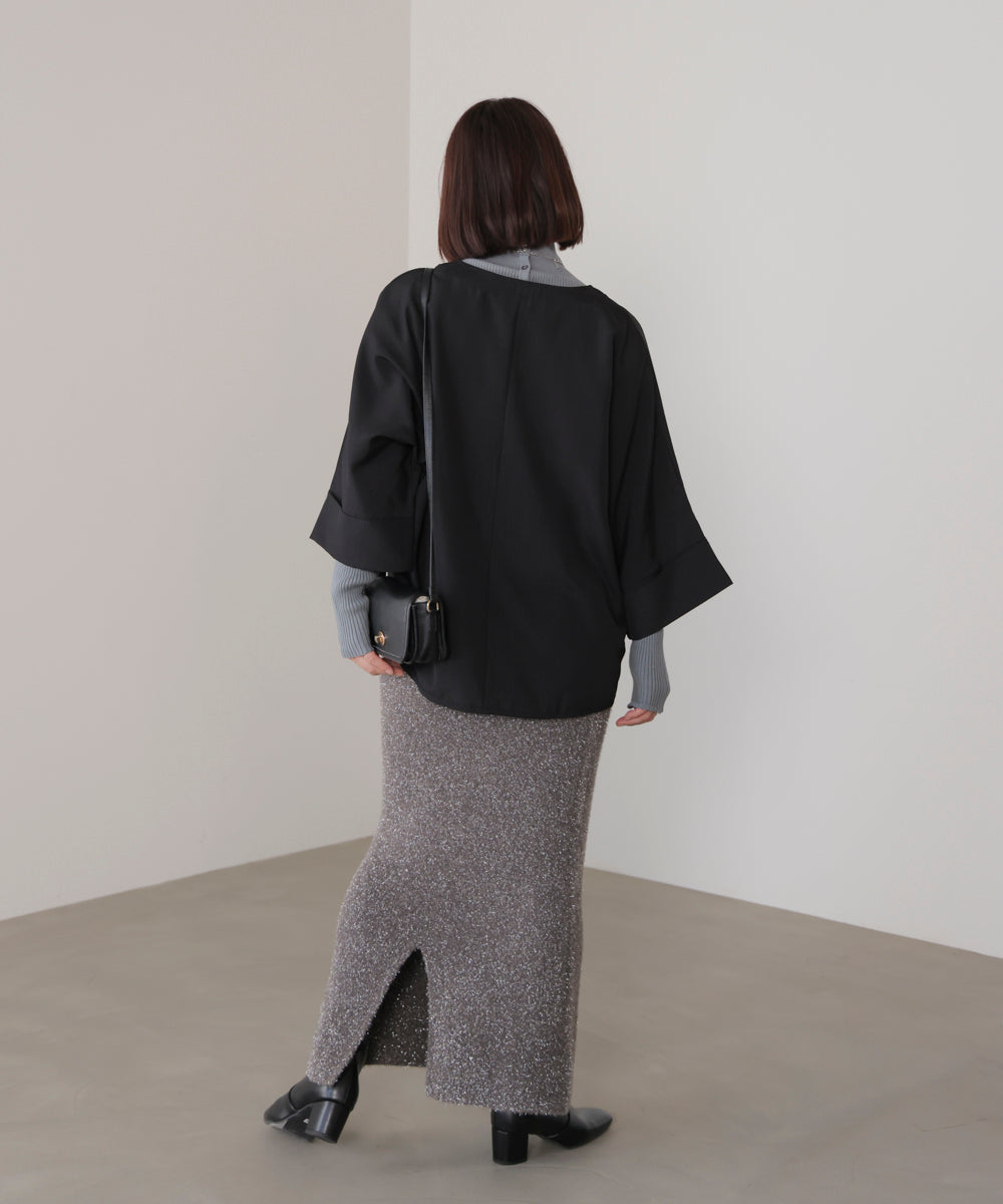 麻ライクキータックブラウス