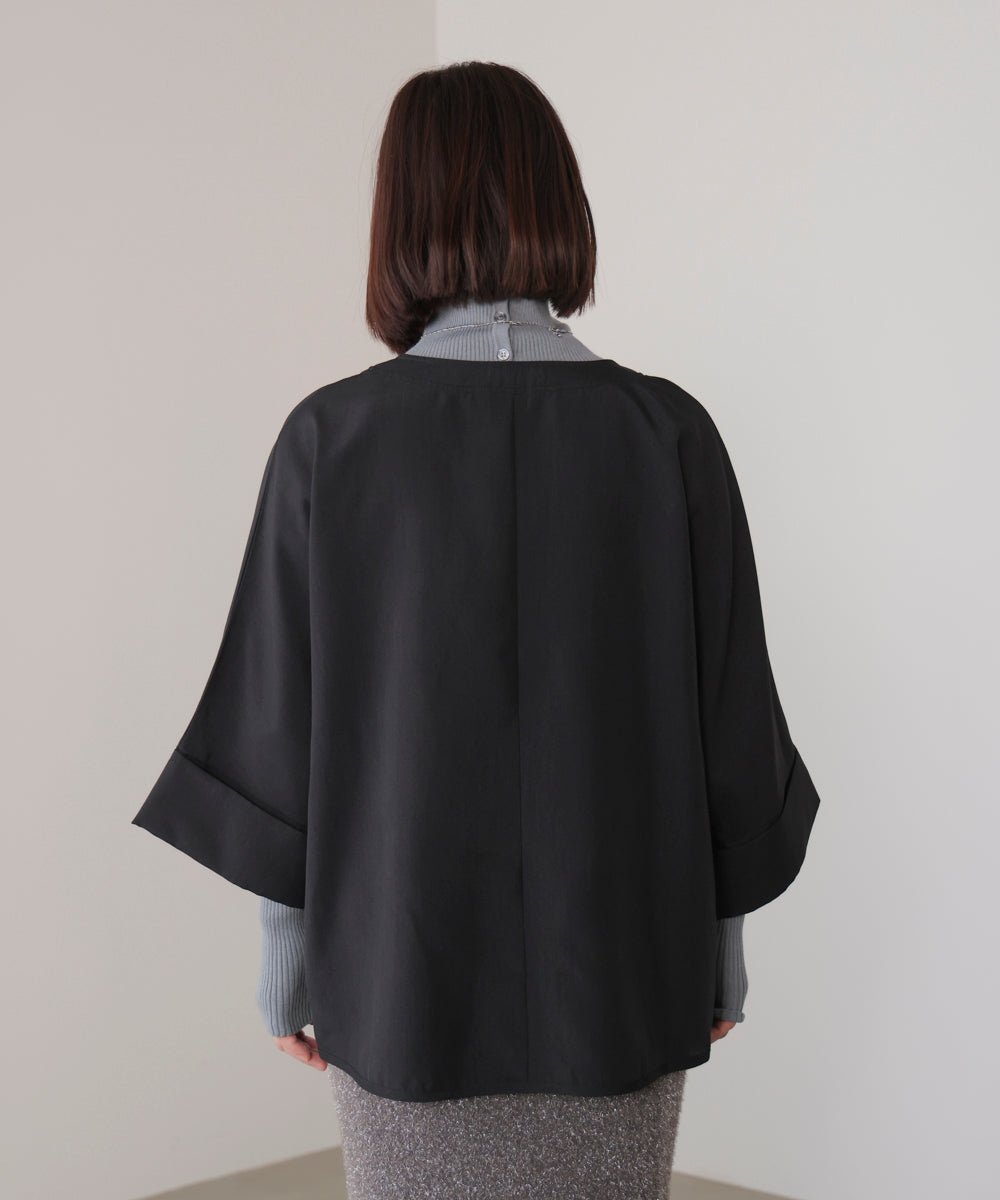 麻ライクキータックブラウス